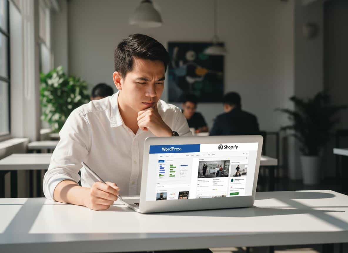 Nên dùng WordPress hay Shopify làm web?