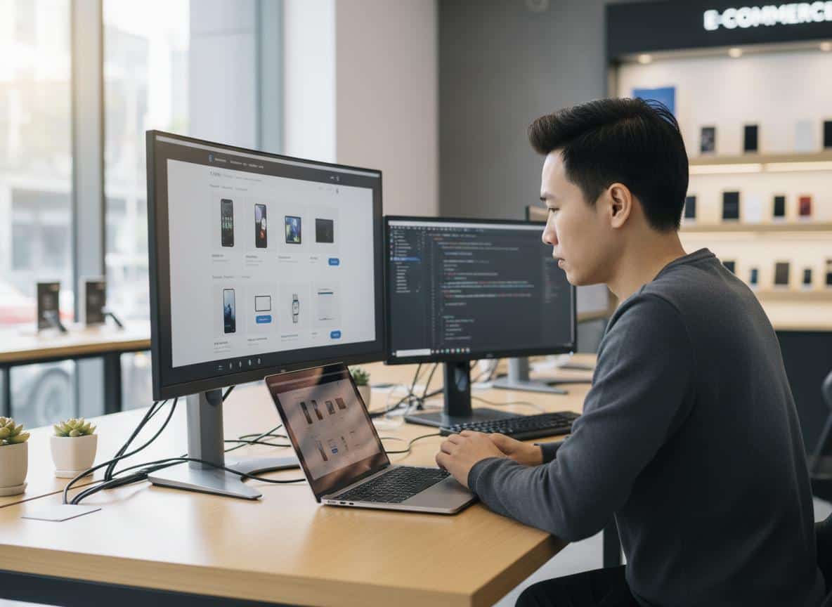 Thiết kế web cửa hàng điện thoại laptop