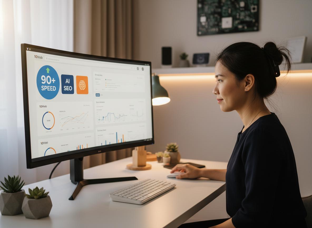 Tối Ưu Website Với 10Web: Tốc Độ 90+, SEO Chuẩn AI (Dễ Dùng) 2 Tối ưu tốc độ website WordPress 90+ với công nghệ độc quyền của 10Web