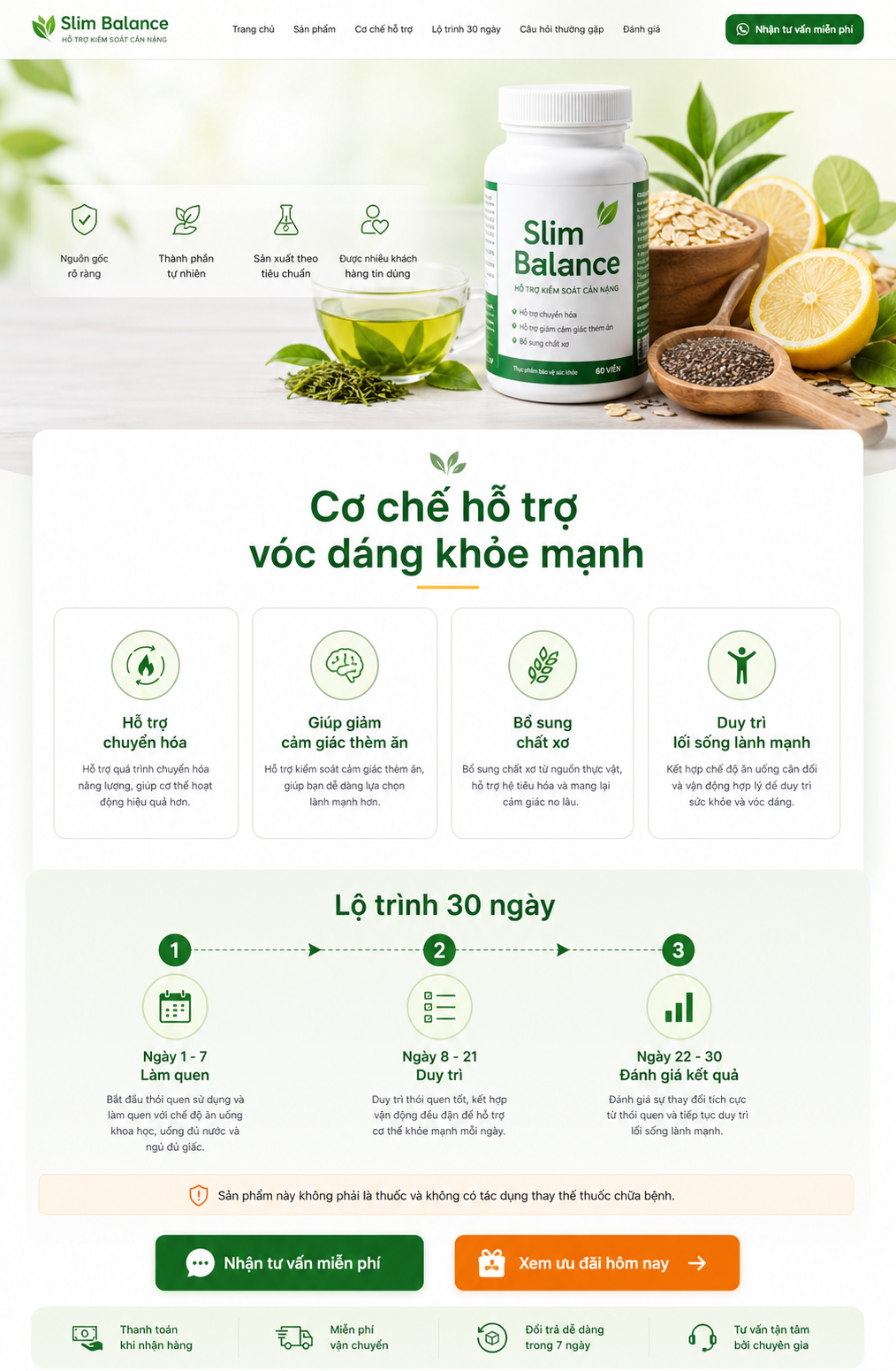 Landing page bán thực phẩm chức năng giảm cân cần có những gì?