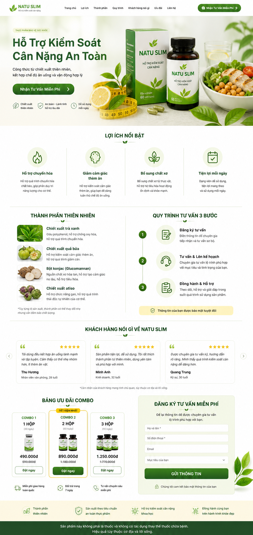 Làm landing page bán thực phẩm chức năng giảm cân 3 Tiêu đề chính thu hút và đúng nhu cầu khách hàng