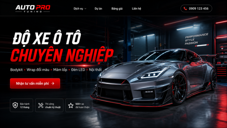 Làm Landing Page Quảng Cáo Dịch Vụ Độ Xe Ô Tô 14 lam landing page quang cao dich vu do xe o to 1 4
