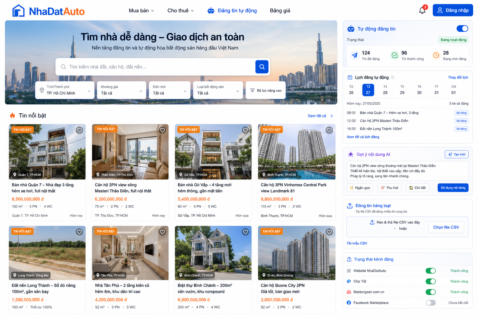 Làm trang web đăng tin rao vặt nhà đất tự động chuẩn SEO 3 Website tự động giúp tiết kiệm thời gian vận hành