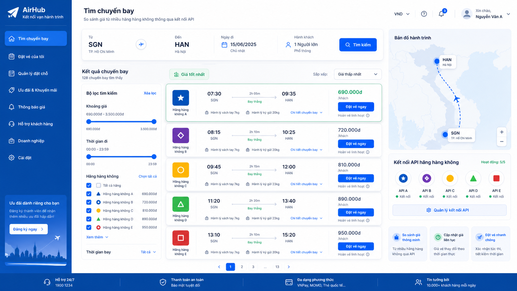 Làm web bán vé máy bay tích hợp API hãng hàng không 2 Tự động hóa quy trình bán vé