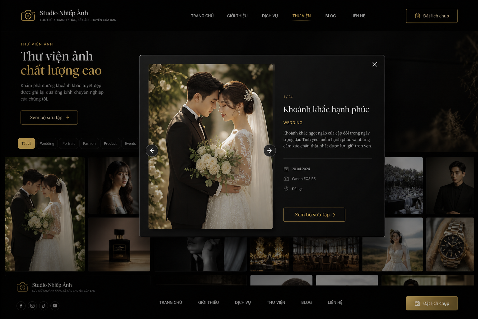 Làm web studio nhiếp ảnh có thư viện ảnh chất lượng cao