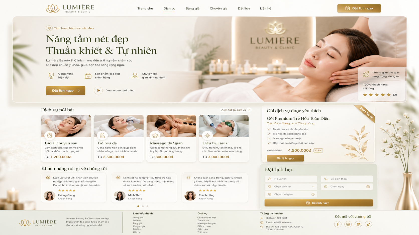 Làm Website Spa Thẩm Mỹ Viện Phong Cách Sang Trọng 3 Phong cách sang trọng giúp thu hút khách hàng cao cấp