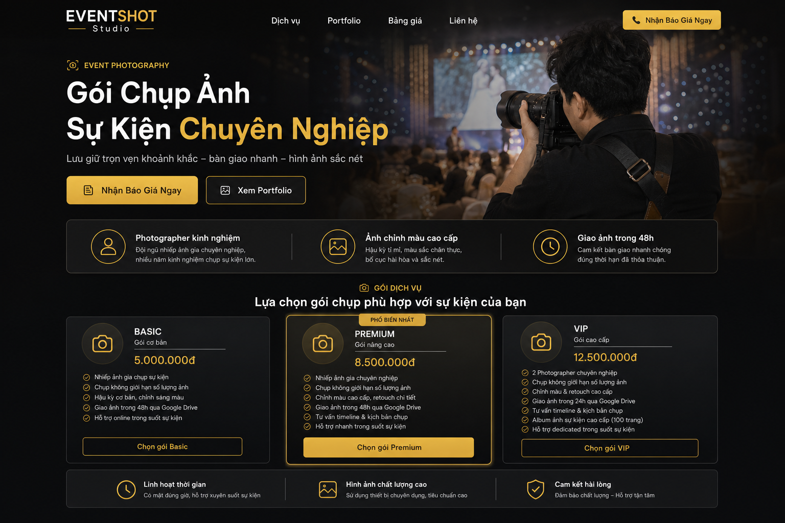 Vì Sao Dịch Vụ Chụp Ảnh Sự Kiện Cần Landing Page Riêng?