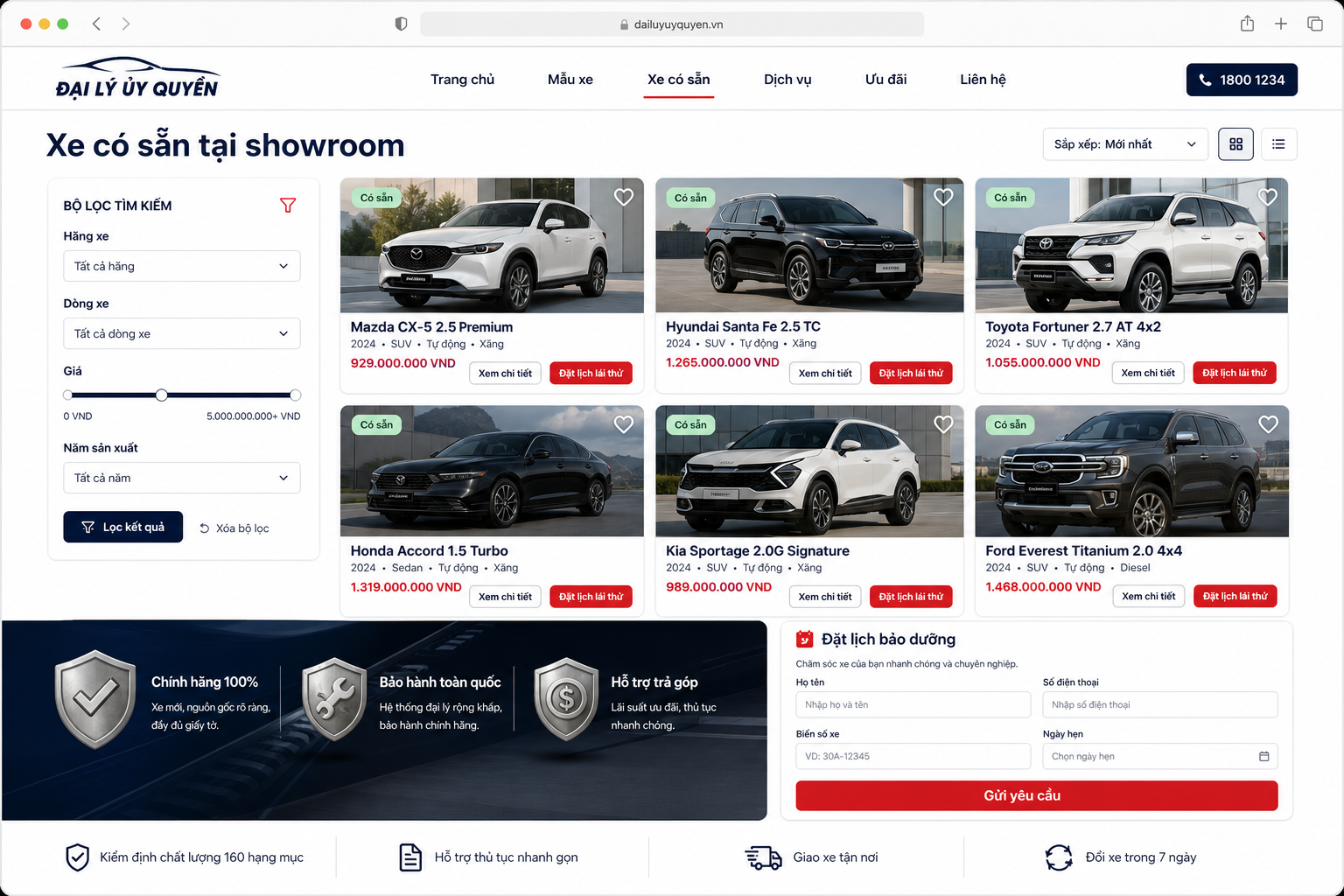 Thiết kế trang web cho đại lý ủy quyền ô tô chuyên nghiệp 2 Website là bộ mặt trực tuyến của đại lý