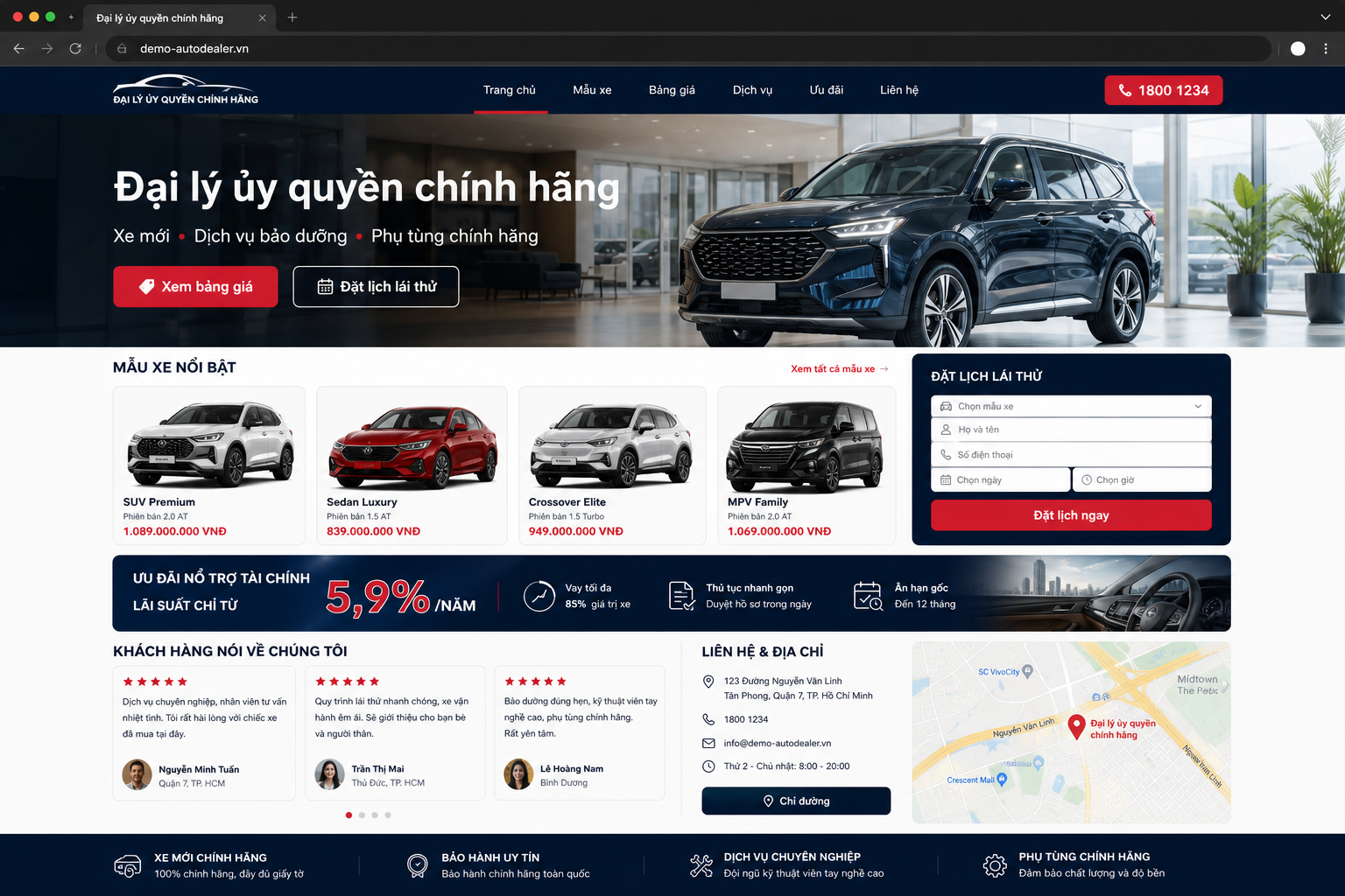 Thiết kế trang web cho đại lý ủy quyền ô tô chuyên nghiệp 3 Hỗ trợ bán hàng và chăm sóc khách hàng