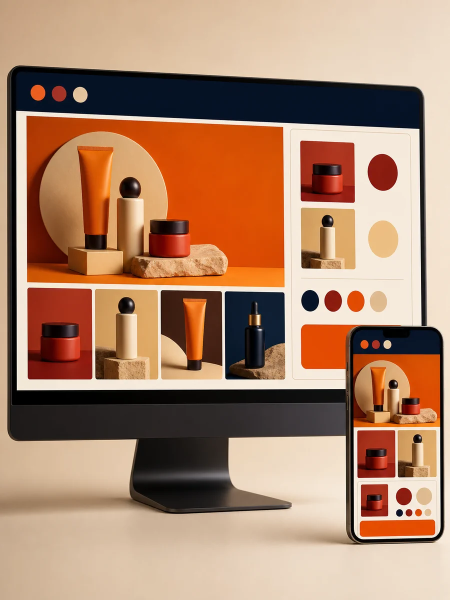 VINASOFT – Giải pháp số toàn diện cho doanh nghiệp 2 Mockup giao diện website bán hàng cao cấp trên máy tính và điện thoại