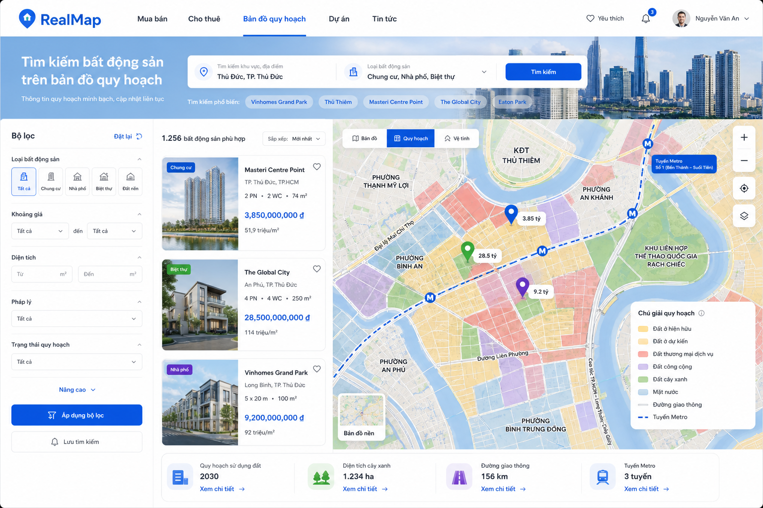 Thiết kế website bất động sản có bản đồ quy hoạch 3 Tăng độ tin cậy cho tin đăng và dự án