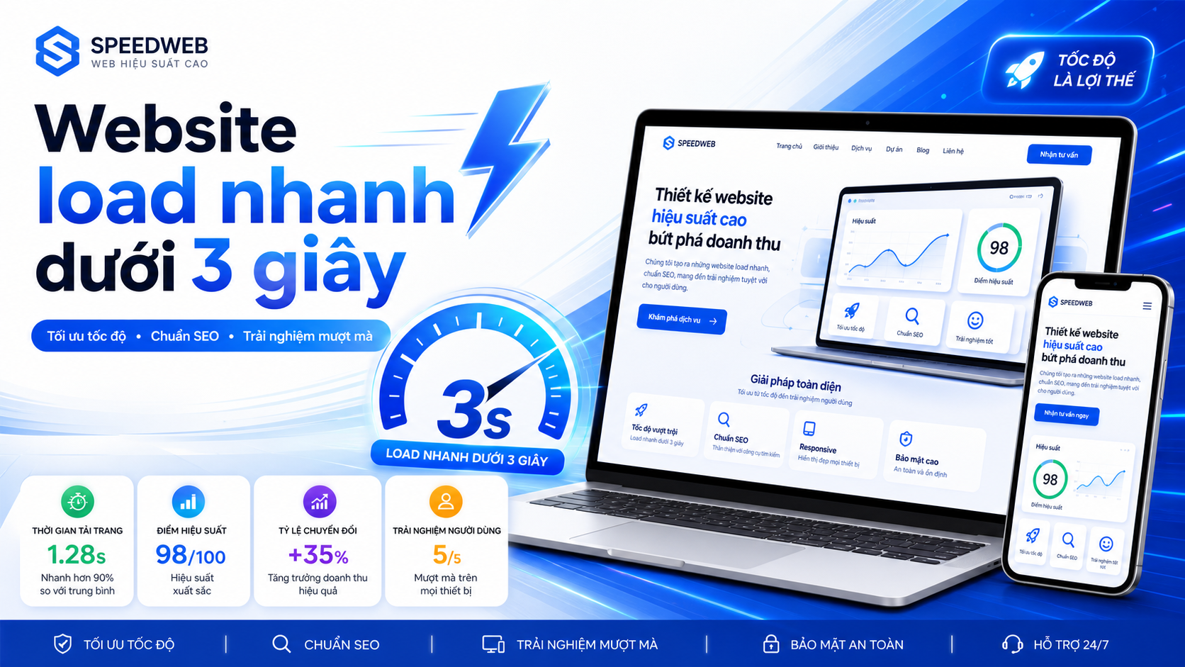 Thiết Kế Website Load Nhanh Dưới 3 Giây, Chuẩn SEO 3 Tốc độ website ảnh hưởng đến SEO Google