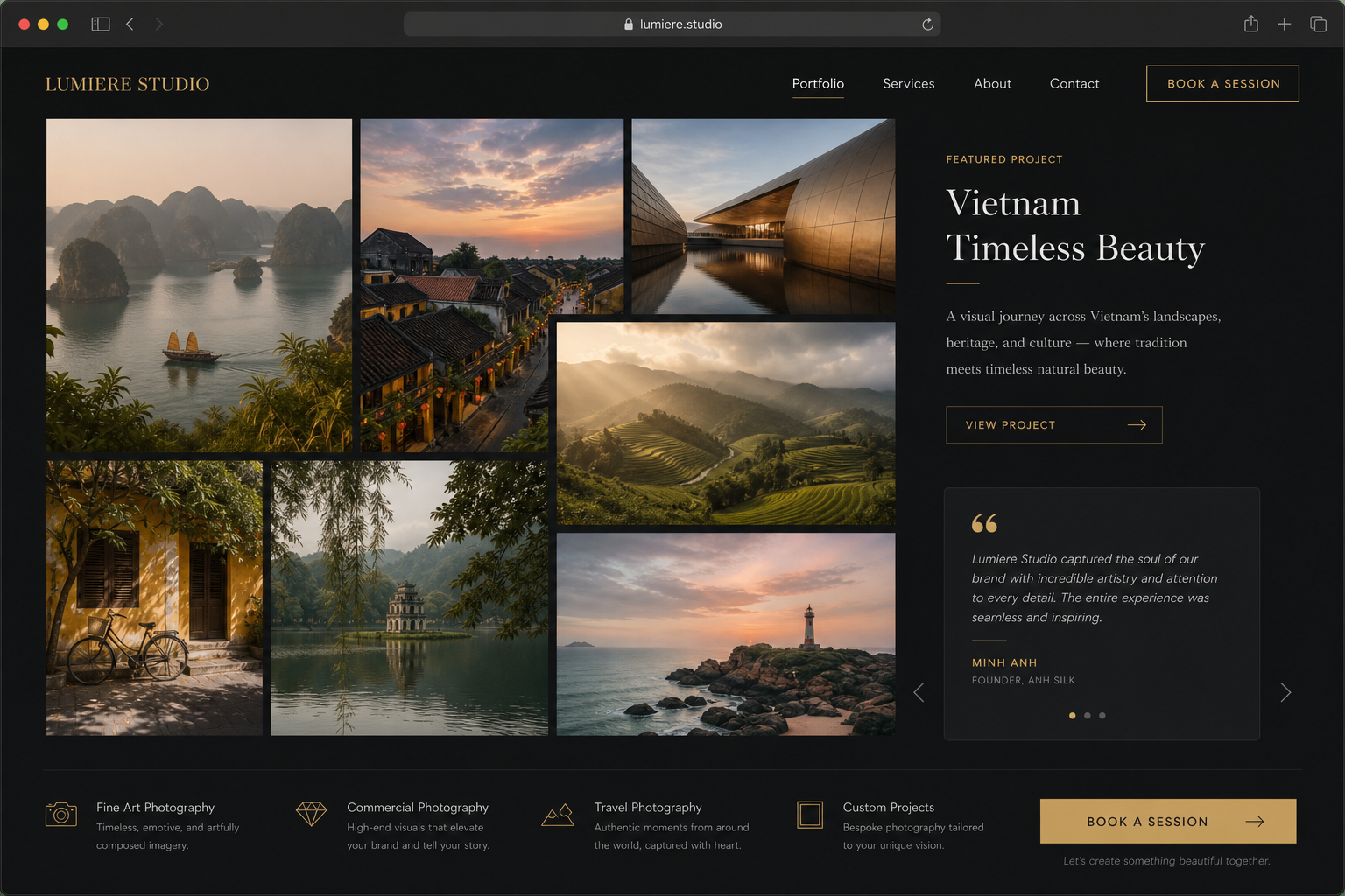 Thiết Kế Website Portfolio Cho Thợ Chụp Ảnh Chuyên Nghiệp