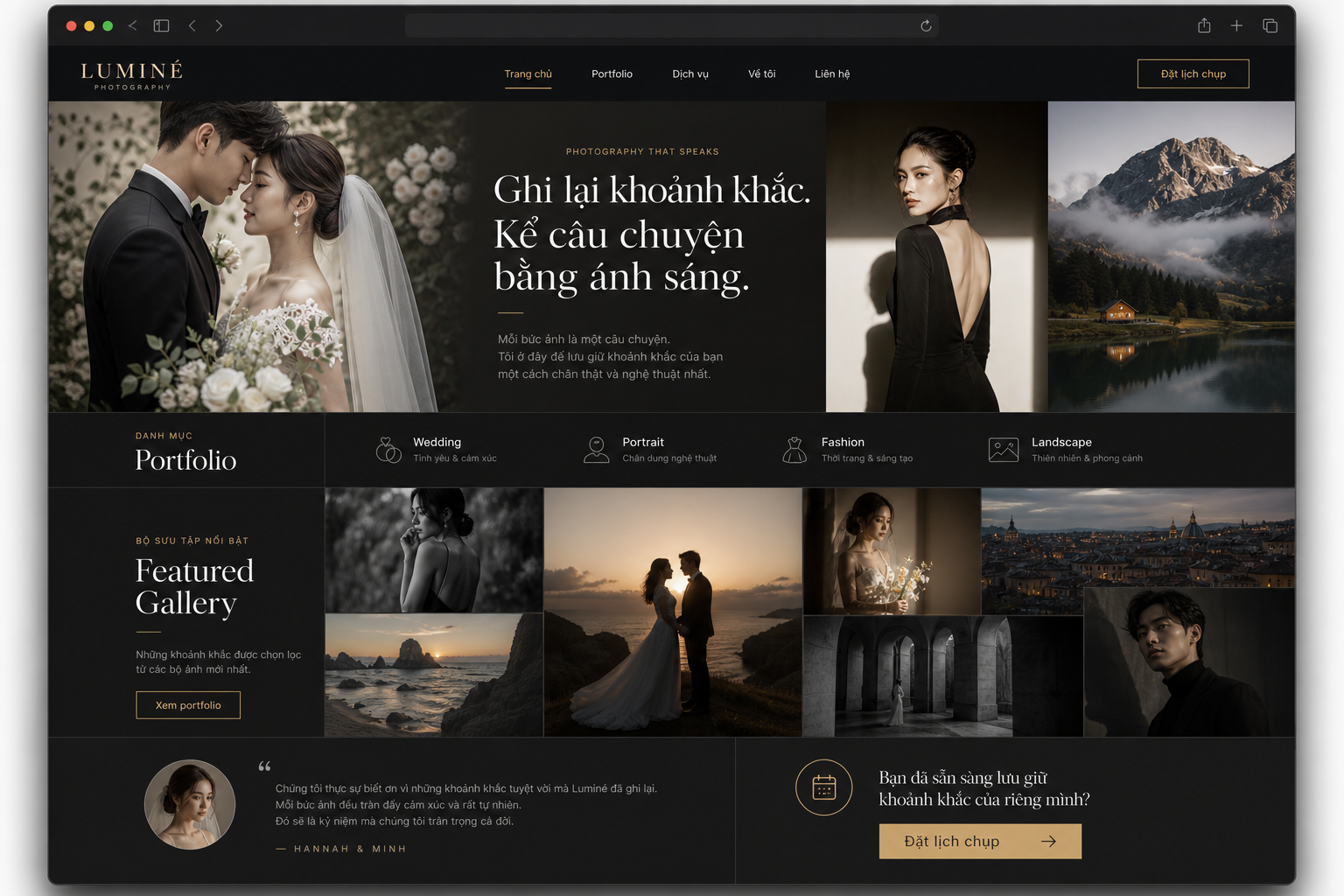 Thiết Kế Website Portfolio Cho Thợ Chụp Ảnh Chuyên Nghiệp