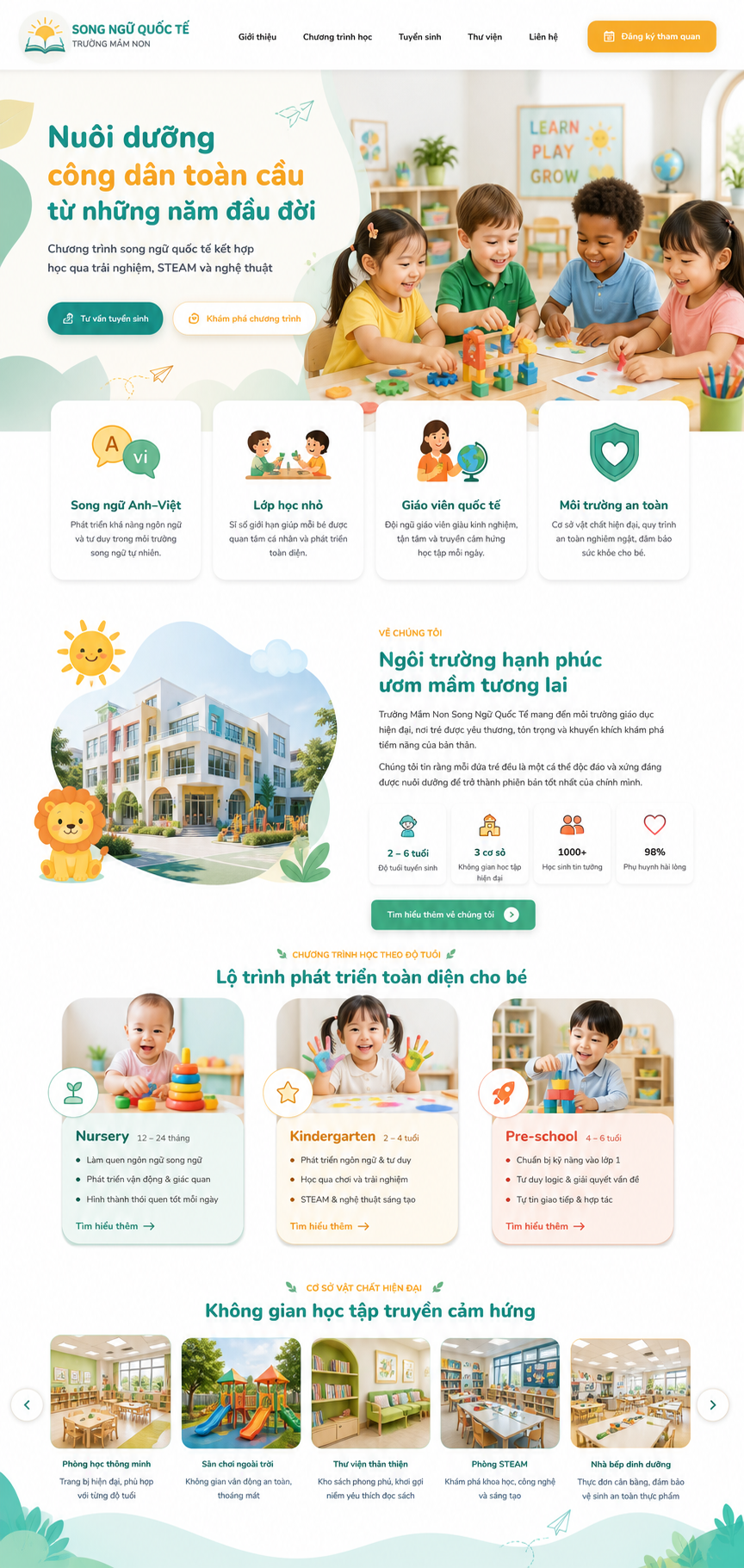 Thiết kế website trường mầm non song ngữ quốc tế chuẩn SEO 1 Vì sao trường mầm non song ngữ quốc tế cần có website chuyên nghiệp?