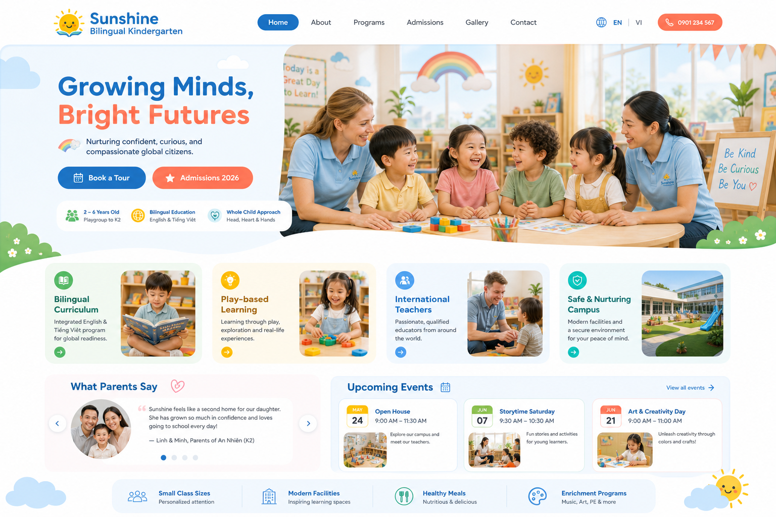 Thiết kế website trường mầm non song ngữ quốc tế chuẩn SEO 2 Website là kênh tuyển sinh quan trọng
