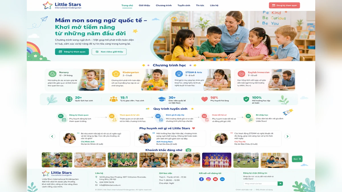Thiết kế website trường mầm non song ngữ quốc tế chuẩn SEO 3 Tăng uy tín và hình ảnh thương hiệu giáo dục