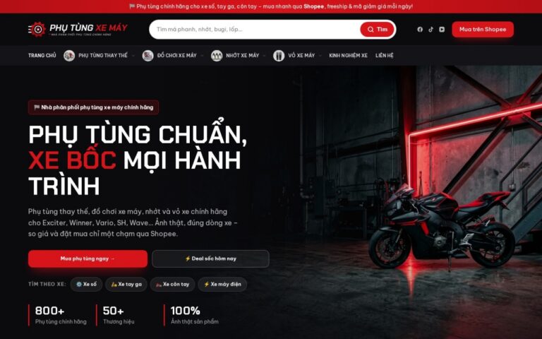 Website bán phụ tùng xe máy