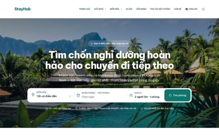 Website giới thiệu và quản lý hệ thống cơ sơ lưu trú (kèm phần mềm quản lý booking)